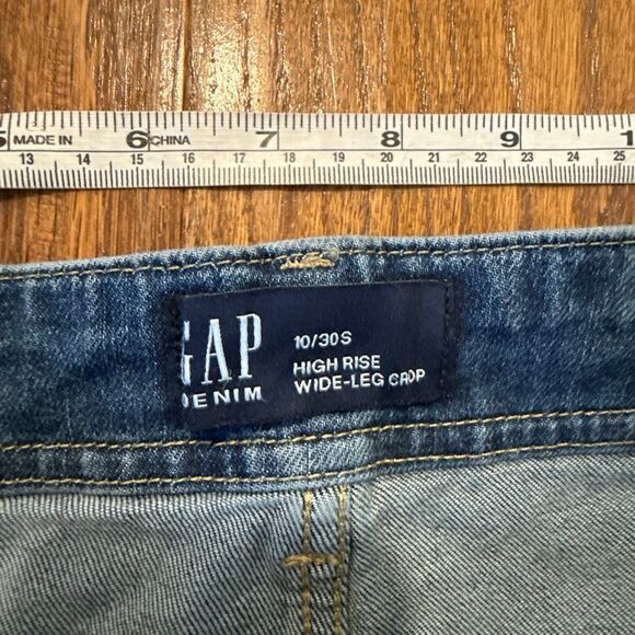 Gap High-rise wide leg crop jeans size 10short - Picture 3 of 10